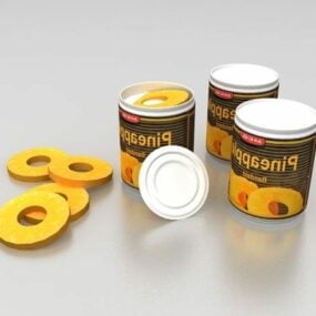 Canned Pineapple Food Set 3d model