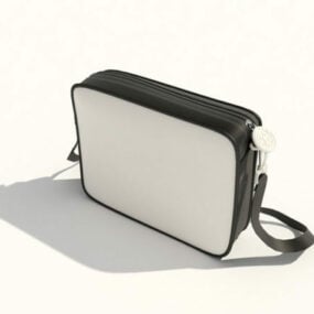 Women Canvas Leather Handbag 3d model