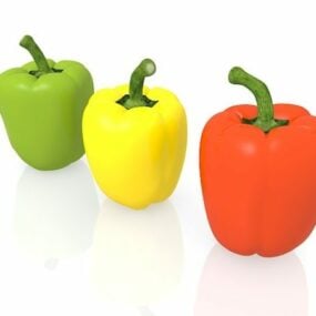Model 3d Sayuran Capsicum Sweet Peppers