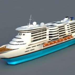 Modello 3d della nave da crociera Princess Caribbean di viaggio