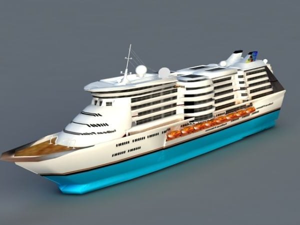 cruise ship 3d model low poly