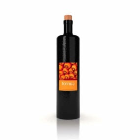 Carrot Wine Bottle 3d model