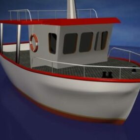 漫画の漁船の3Dモデル