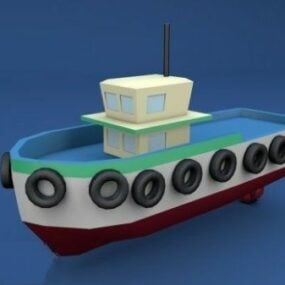 Cartoon Style Tugboat 3d model