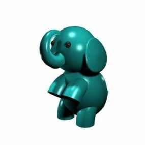 Cartoon Baby Blue Elephant Toy 3d model