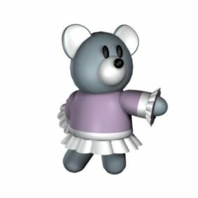 Cartoon Bear With Clothes Toy 3d model