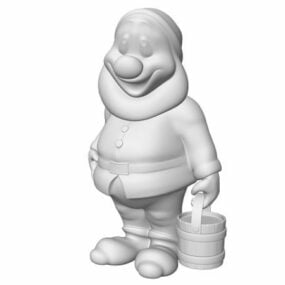 Cartoon Style Dwarf Statue 3d model