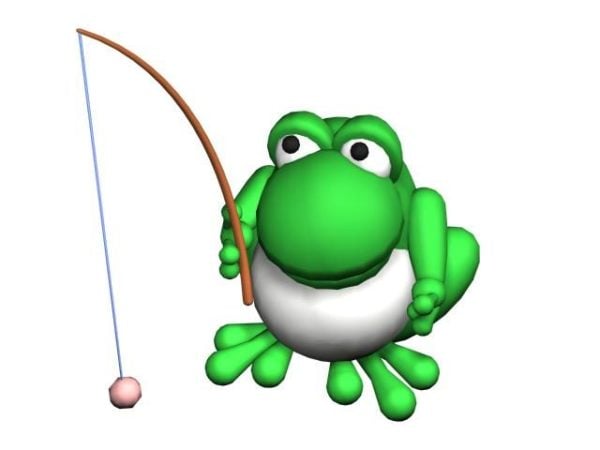 Toy Cartoon Frog Fishing Mô hình 3d miễn phí - .Max, .Vray - Open3dModel
