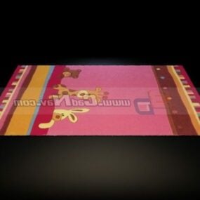 Modello 3d del tappeto della stanza dei bambini dei cartoni animati
