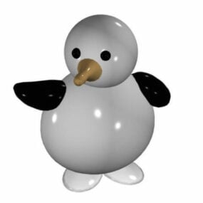 Modello 3d del giocattolo del pinguino del fumetto