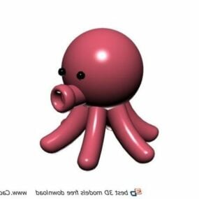 Jouet de poulpe doux de dessin animé modèle 3D