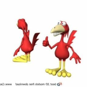 Zabawka z kreskówek pluszowy ptak Model 3D