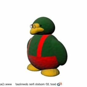Pinguim de pelúcia de brinquedo dos desenhos animados Modelo 3D