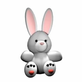 Zabawka z kreskówkowym białym królikiem Model 3D
