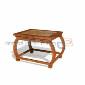 Carve Patterns Wooden Side Table 3d model
