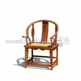 Σκαλιστή ξύλινη καρέκλα αντίκα 3d μοντέλο
