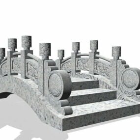 Antyczna architektura rzeźbiony kamienny most Model 3D
