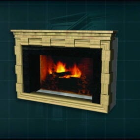Fireplace Carved Wood Mantel Design 3d model