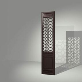 Veistetty puinen design-huoneenjakajapaneeli 3D-malli