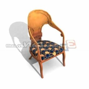Carving Wooden Dining Chair 3d model