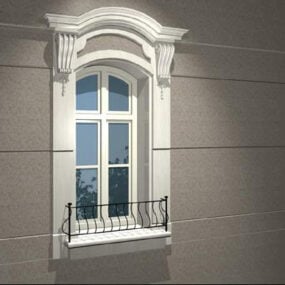 Домашнє вікно з клиновими перемичками 3d модель