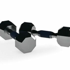 Gym Equipment Cast Iron Dumbbells 3d model