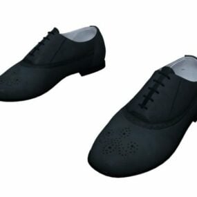 Pánská móda černé neformální šaty boty 3D model