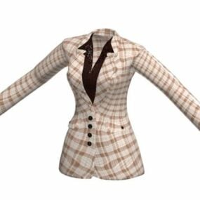 3D модель женского повседневного костюма, модного пиджака
