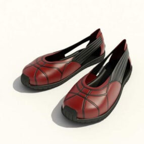 Rento nahkainen naisten kengät 3D-malli