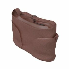 Neformální kožená dámská kabelka 3D model