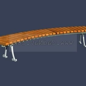 3д модель деревянной скамейки для парка