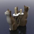 Kerzenhalter in Katzenform