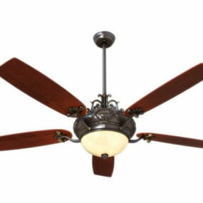 Ceiling Fan With Lighting Fixture 3d model