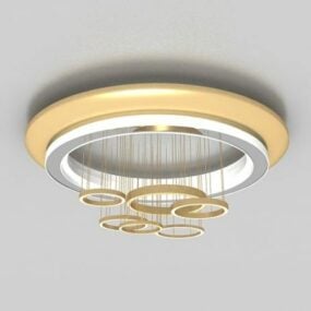 3д модель потолочного светильника с кольцевыми формами