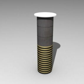 3D-Modell der europäischen Säulenkopfdekoration