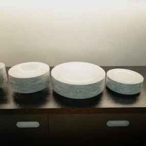 Platos de cerámica de cocina modelo 3d