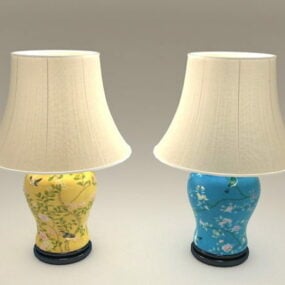 Dekoracja lamp stołowych z wazonem ceramicznym Model 3D