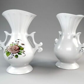 Keramické vázy Dekorace Nádobí 3D model