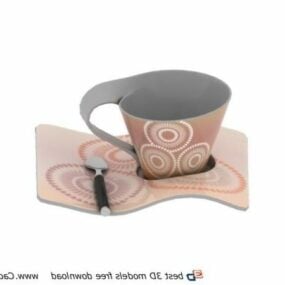 Seramik Dokulu Kahve Fincanı 3D model