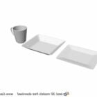 Ceramic Material Plate With Cup