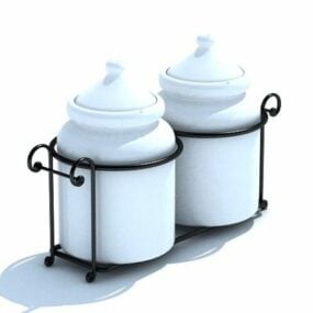 Ceramic Kitchen Sugar Pots 3d model