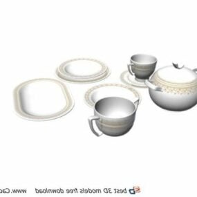 Modelo 3d de utensílios de cerâmica para cozinha