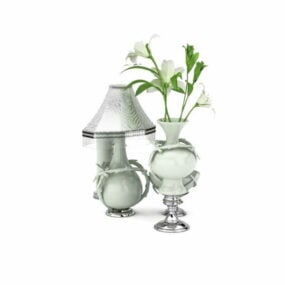 Ceramic Vases With Lamp 3d model