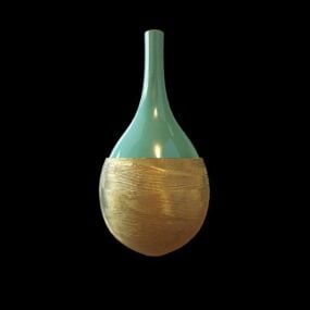 Blue Ceramic Gourd Vase 3d model