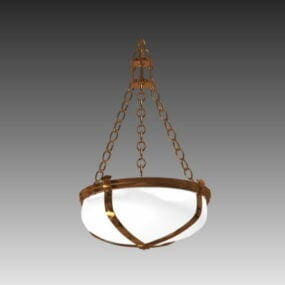 Simple Chain Hanging Lamp 3d model