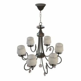 Chandelier With Classic Shades 3d model