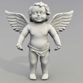 Posąg anioła rzymskiego cheruba Model 3D