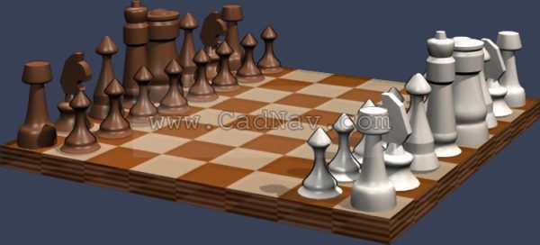 Modelo 3d de xadrez clássico
