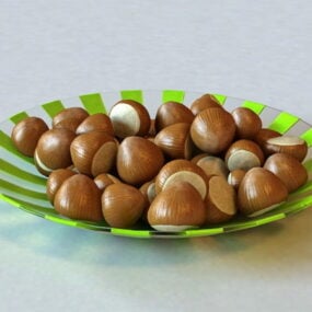 Chestnuts Food On Plate 3d model