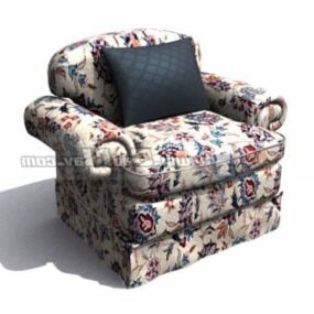 Modelo 3d de sofá de tecido infantil estilo antigo